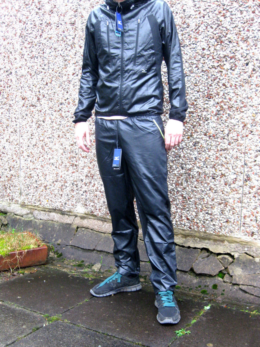 Men's Shiny Navy Mizuno Tracksuit Front