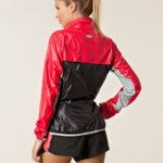 Black and Red Shiny Puma Jacket Back View