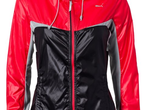 Black and Red Shiny Puma Jacket